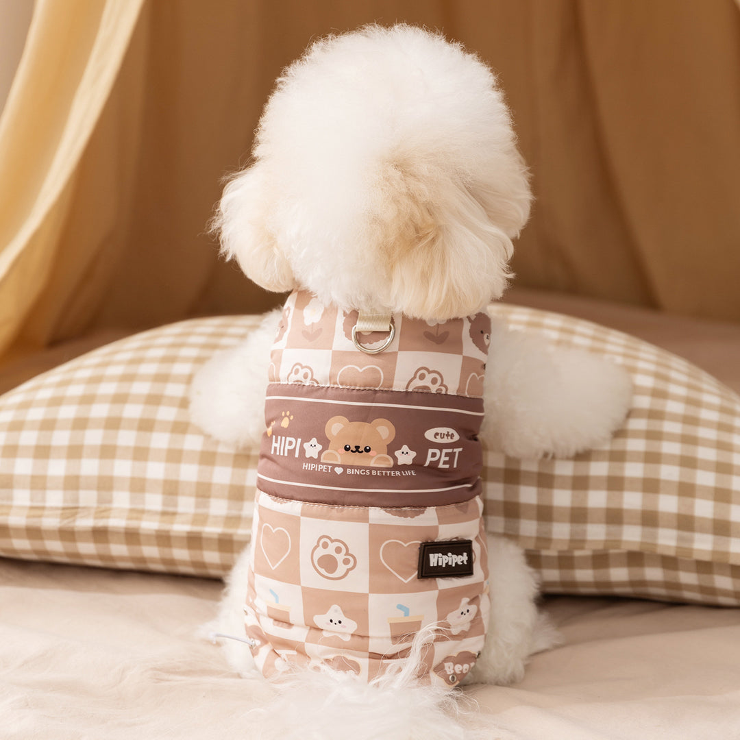 Padded warm vest for small dogs and cats