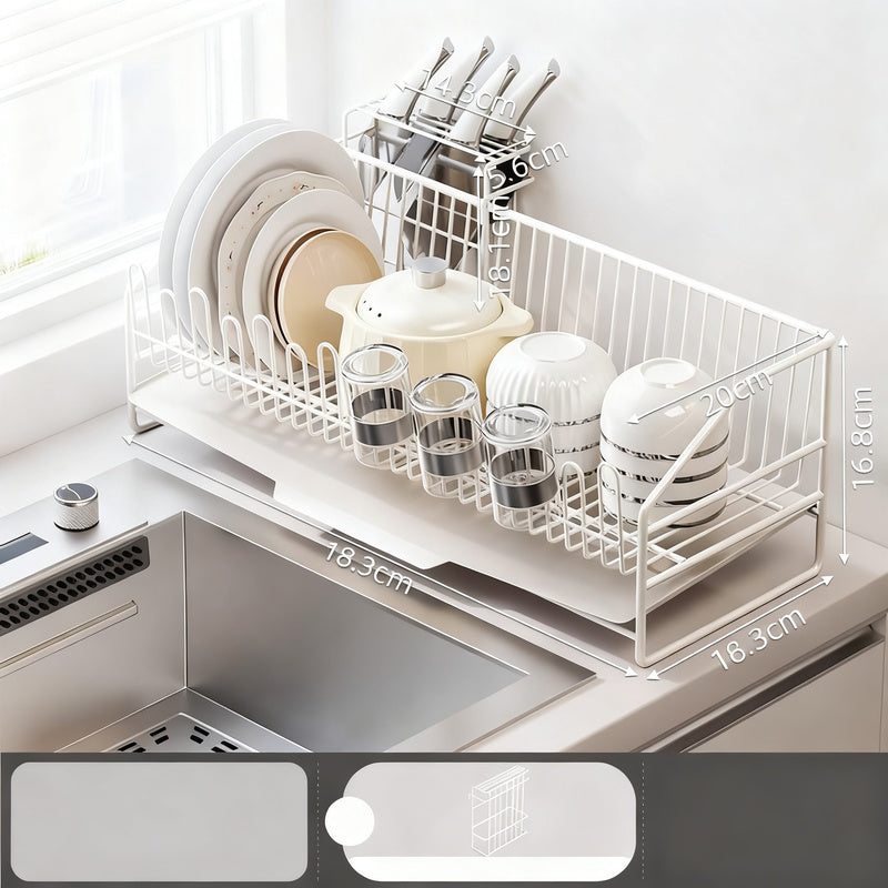 Stainless steel drying rack for dishes and cutlery