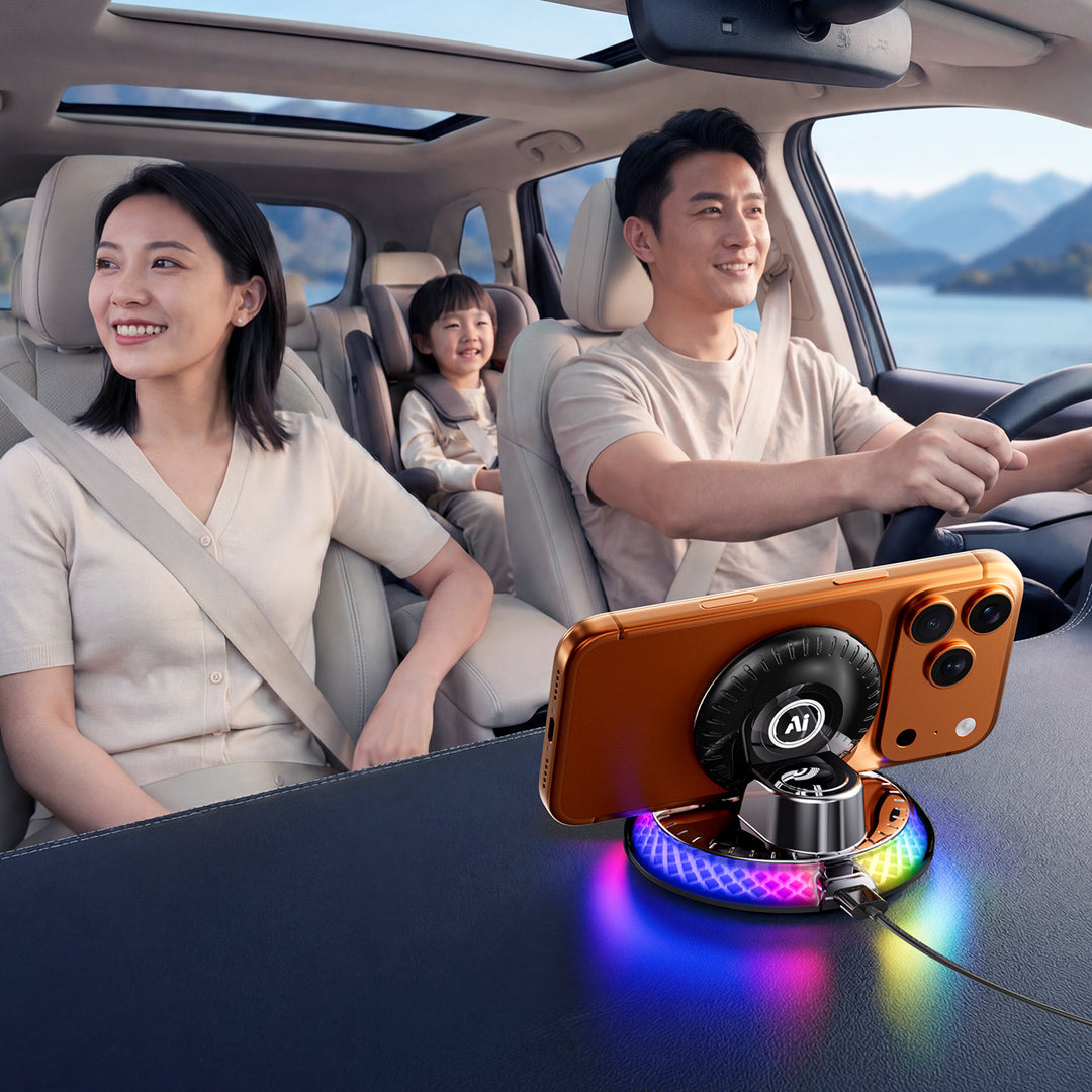 Car phone holder with wireless charging