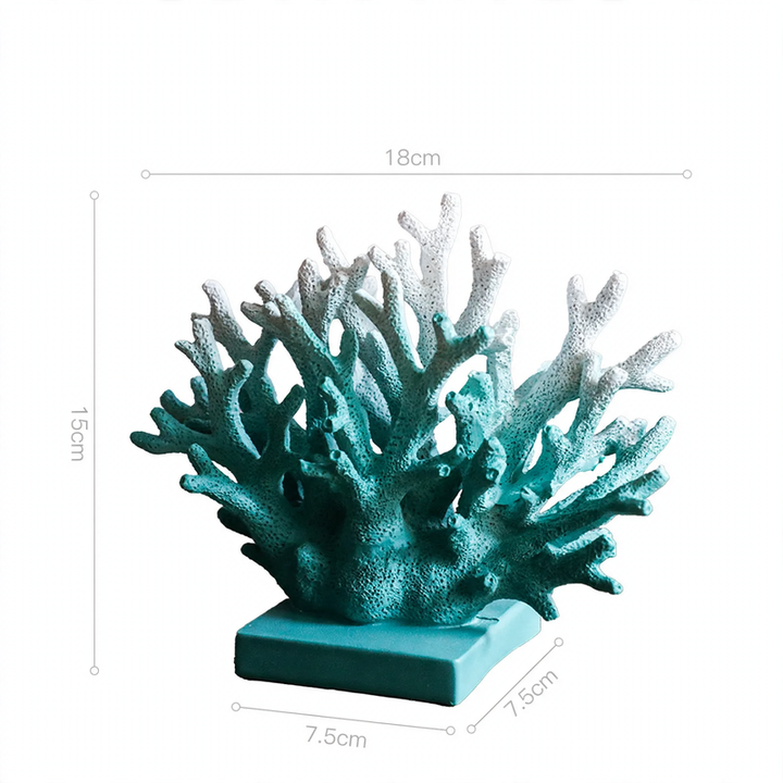 Resin coral figure in Nordic style