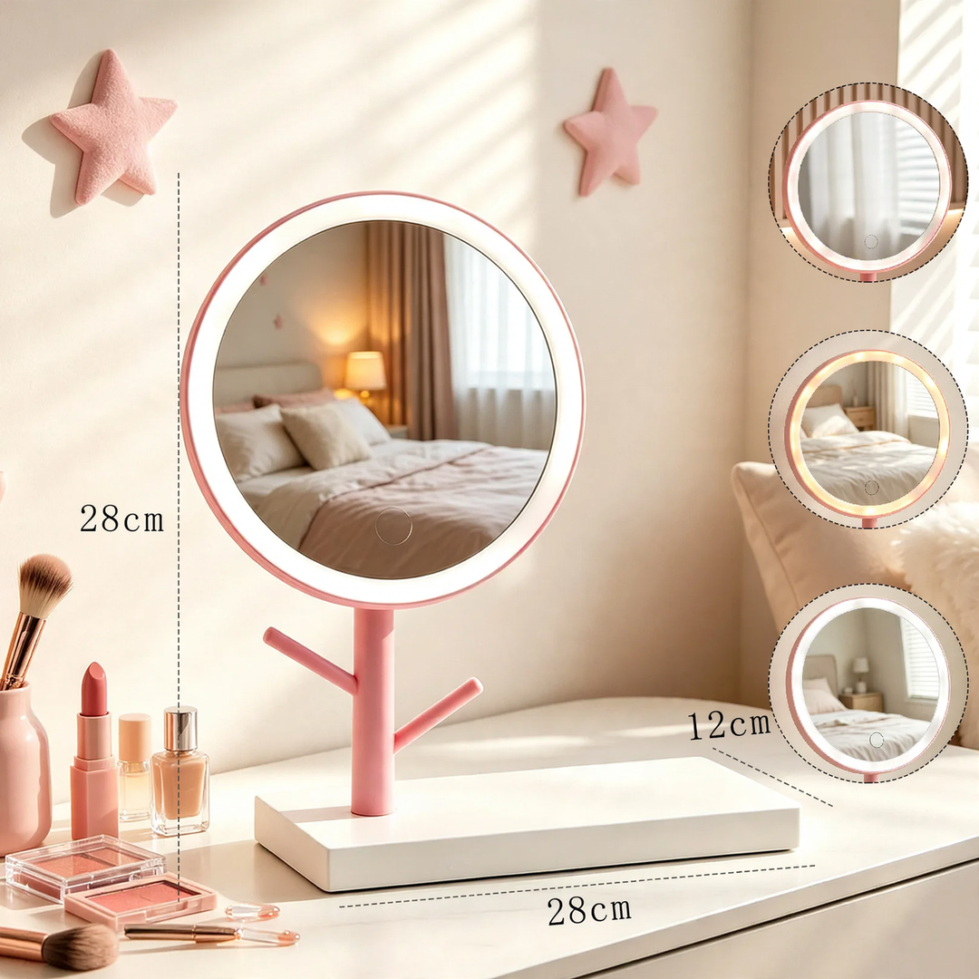 Cosmetic mirror with phone stand, ABS plastic