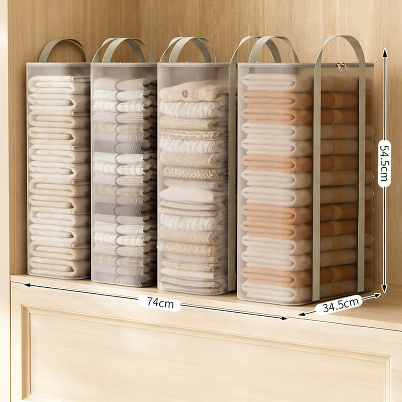 Transparent storage bag for clothing and bedding