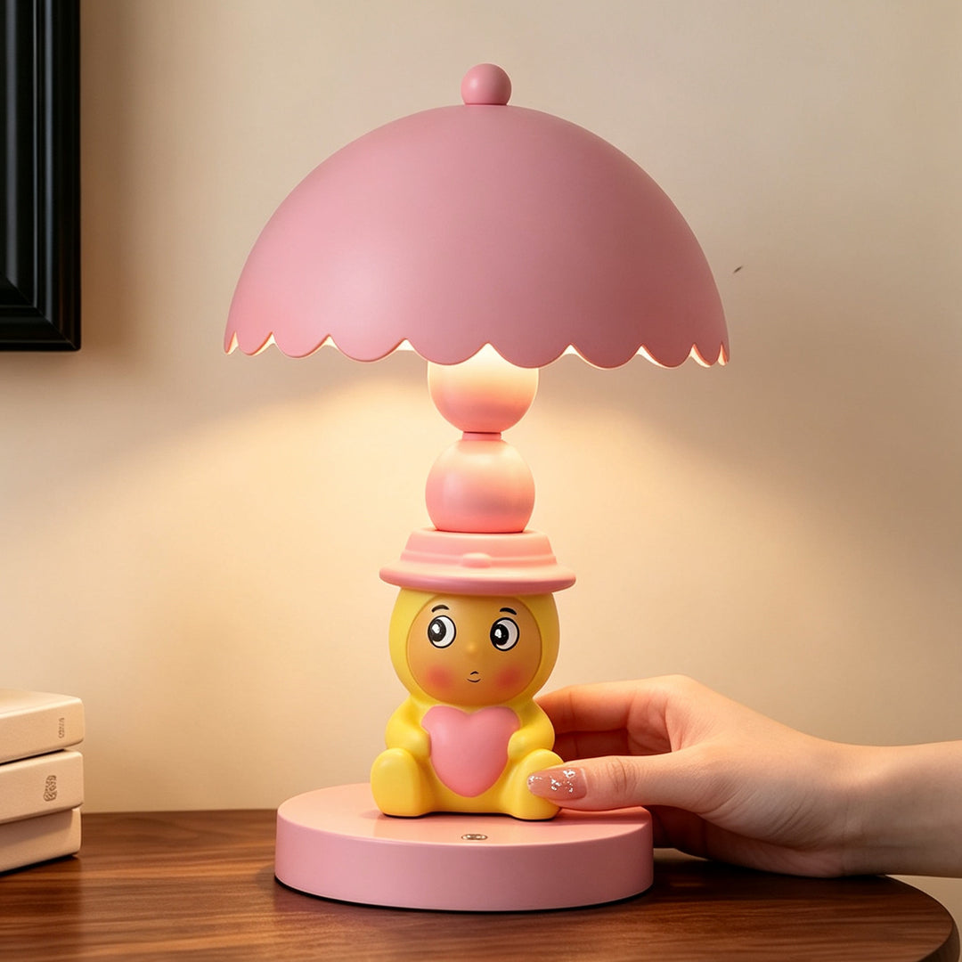 Cartoon table lamp with hat, children's room