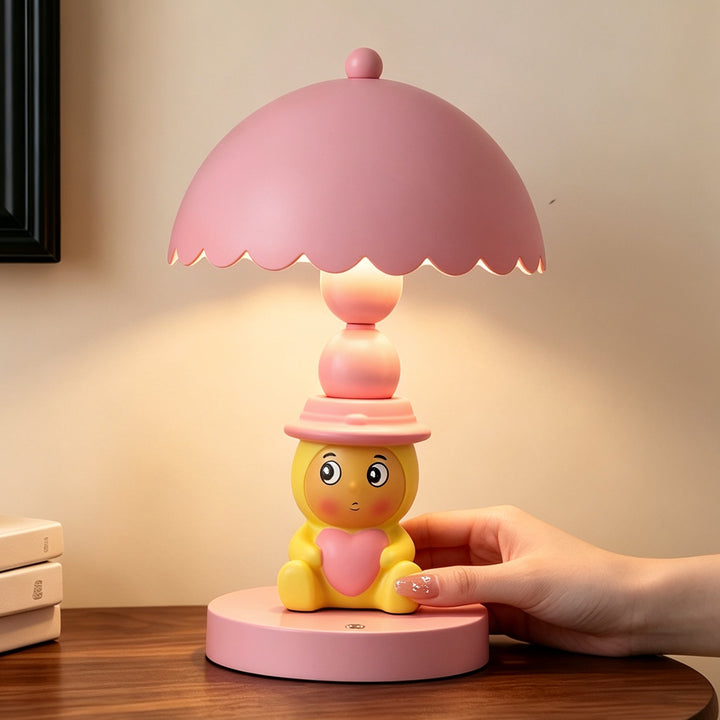 Cartoon table lamp with hat, children's room