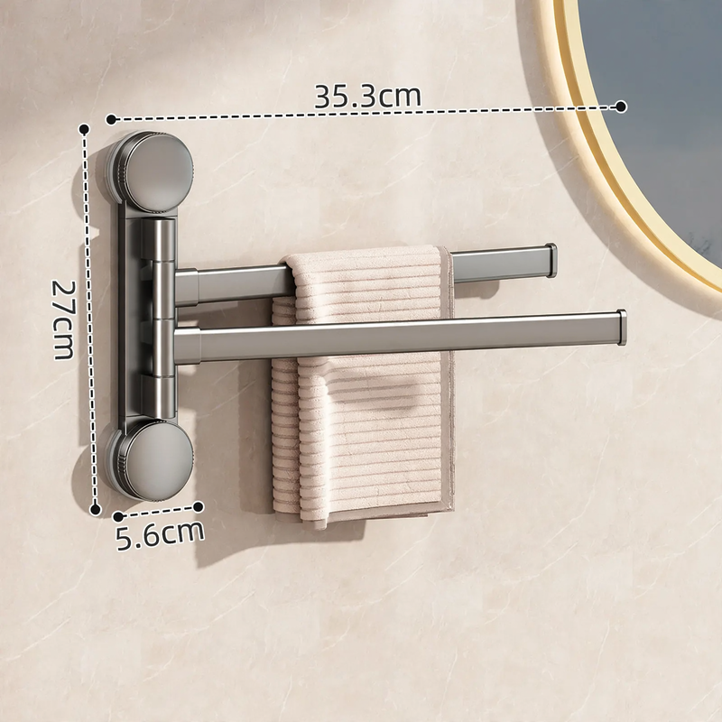 Rotatable towel holder made of aluminum, no drilling