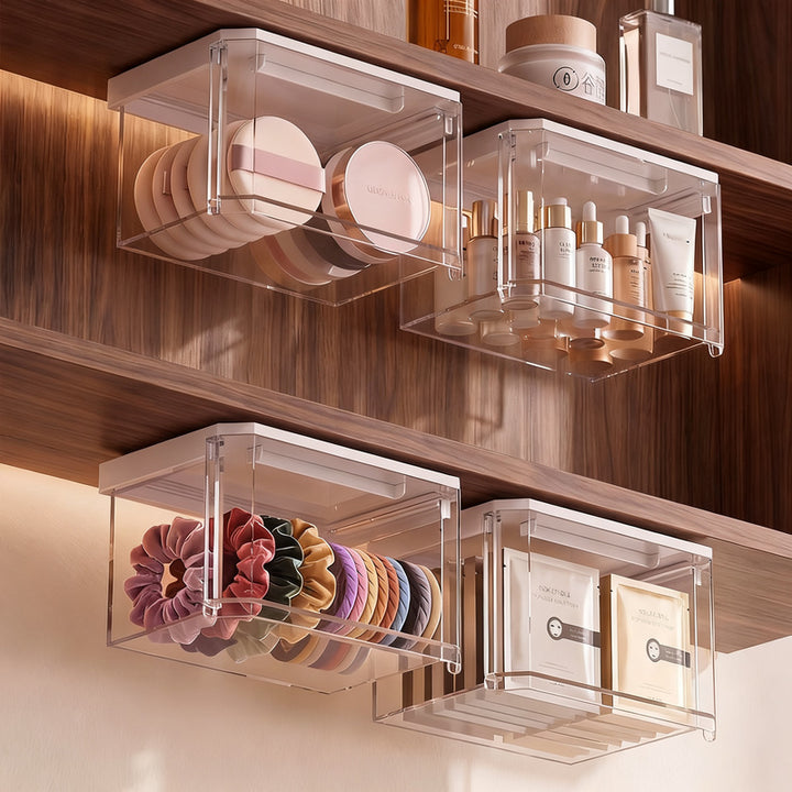 Drawer storage box, transparent