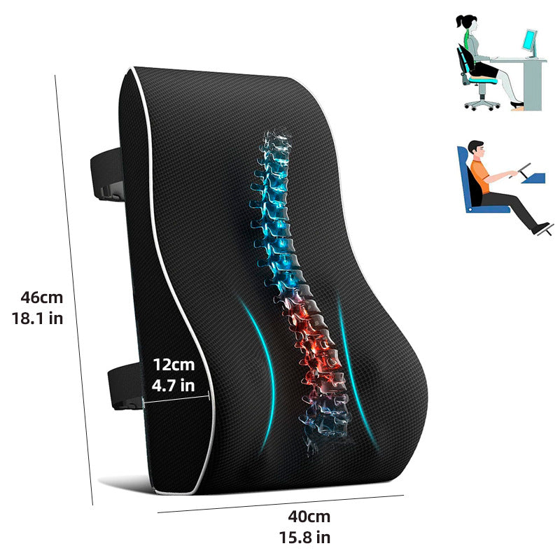 Ergonomic lumbar support made of memory foam