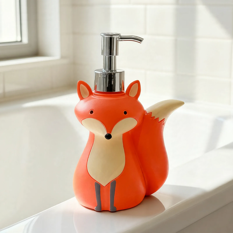 Soap dispenser with fox motif