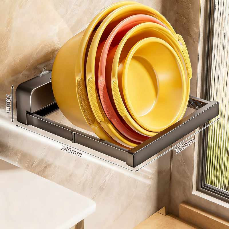 Wall shelf for sink, foldable