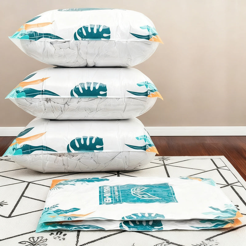 Vacuum compression bags for clothing and bedding