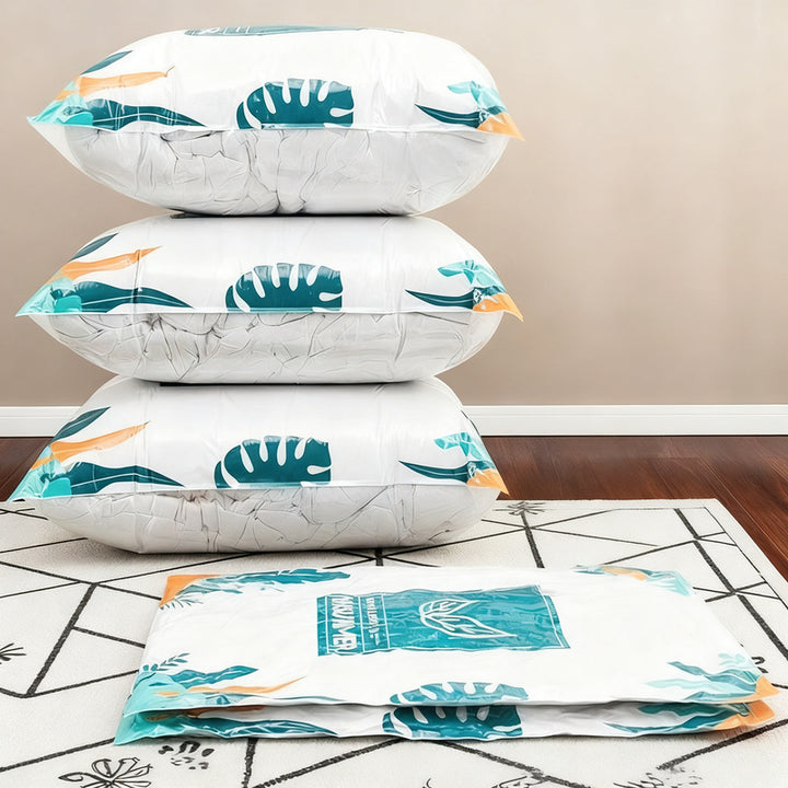 Vacuum compression bags for clothing and bedding