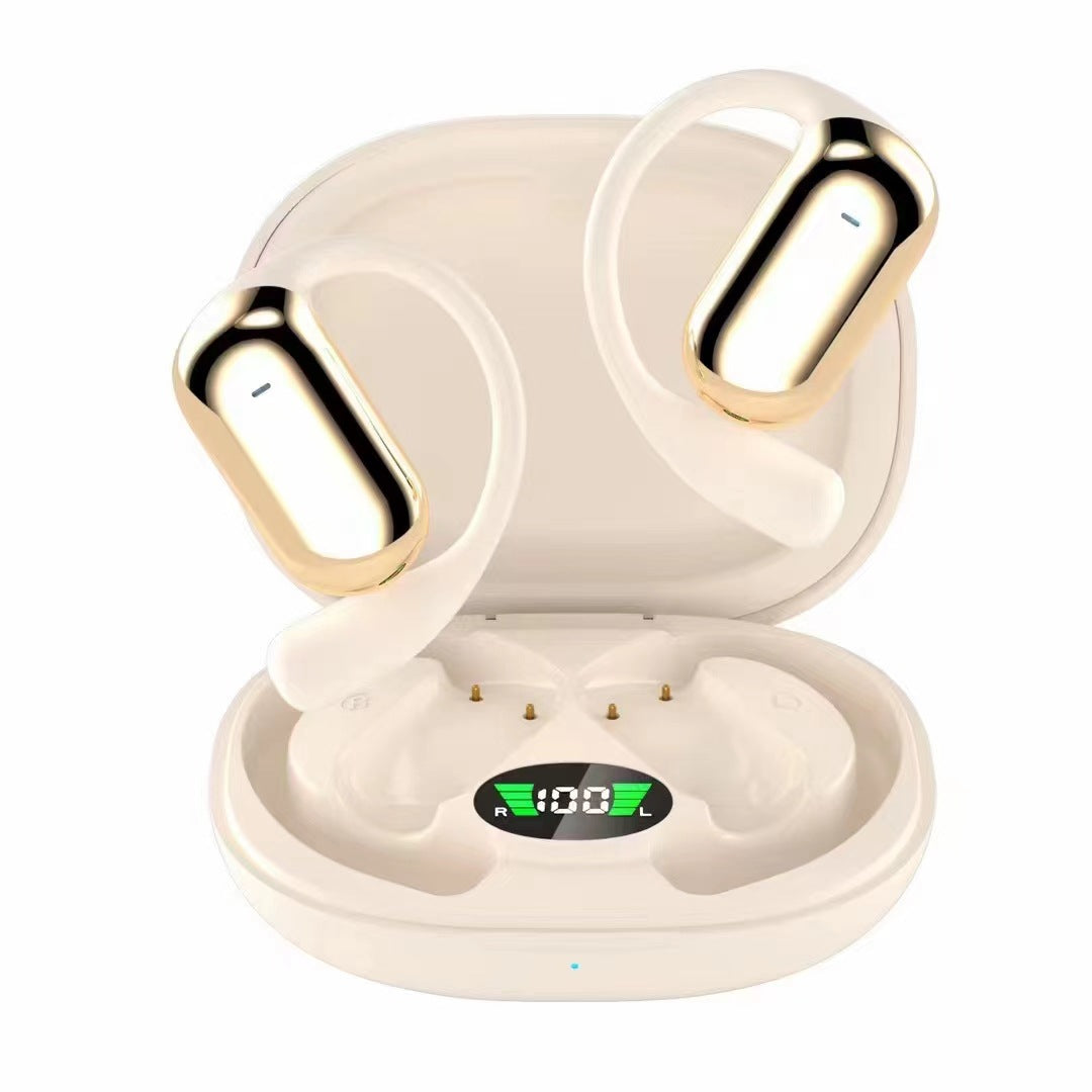 Bluetooth earbuds, open, color touchscreen