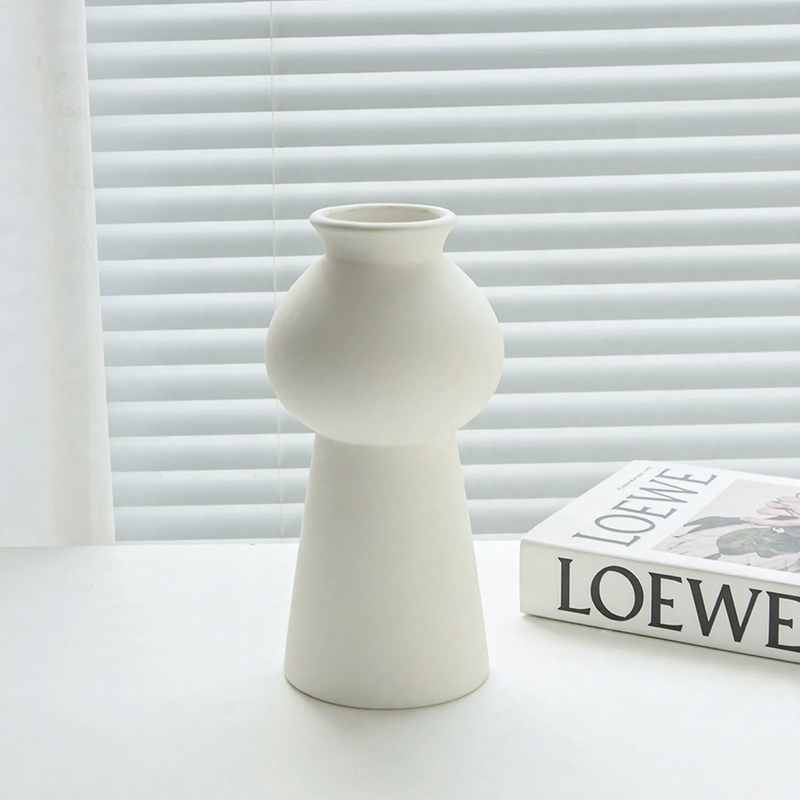 Ceramic Flower Vase, White, Nordic Style