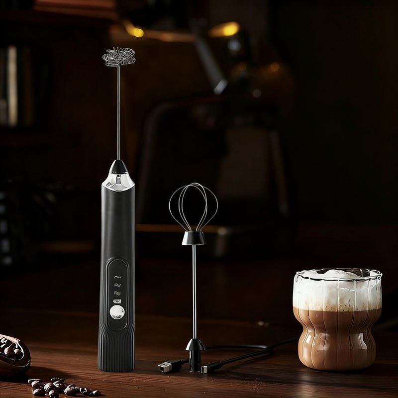 Electric milk frother, USB-C, multiple functions