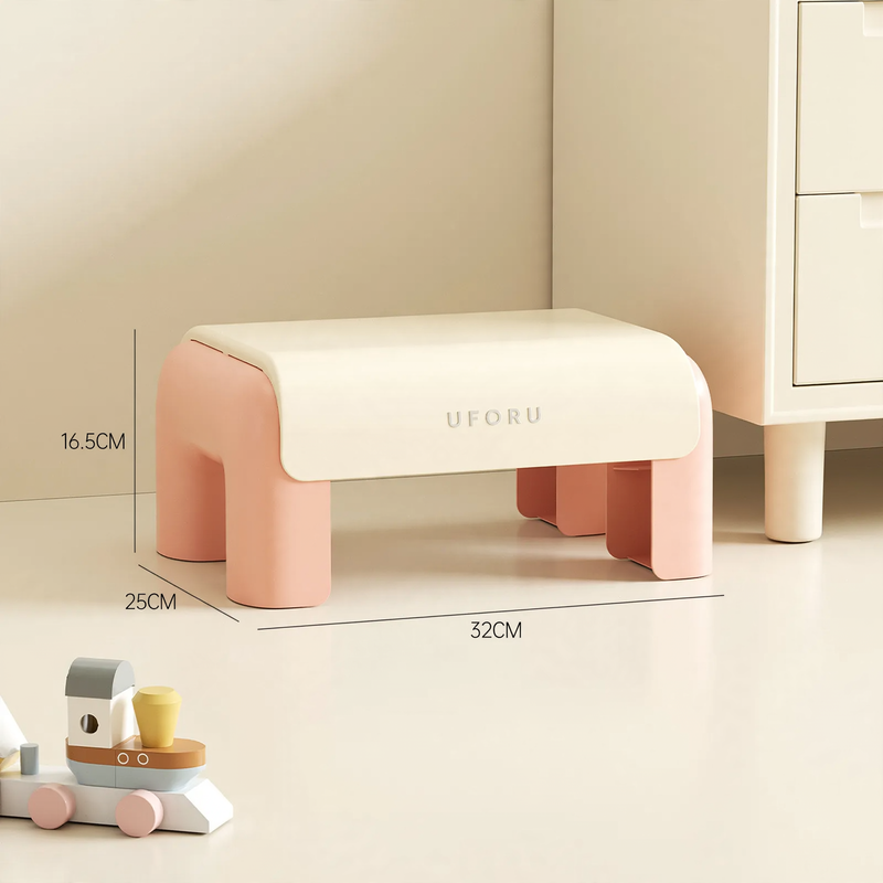 Plastic toilet stool, space-saving