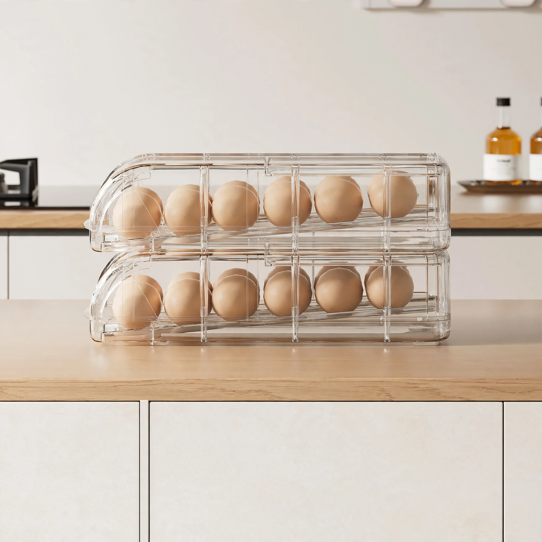 Egg storage box with lid, plastic, approx. 12 eggs
