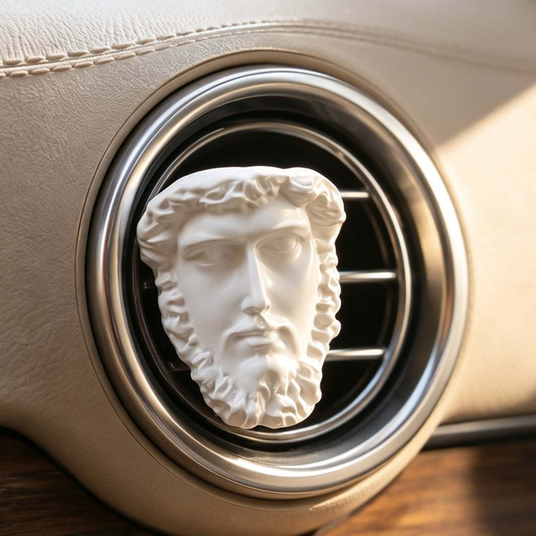 Auto-hanging fragrance dispenser with antique figure