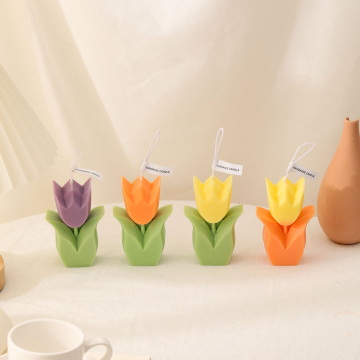 Handmade Scented Candle, Tulip Shape, Soy Wax