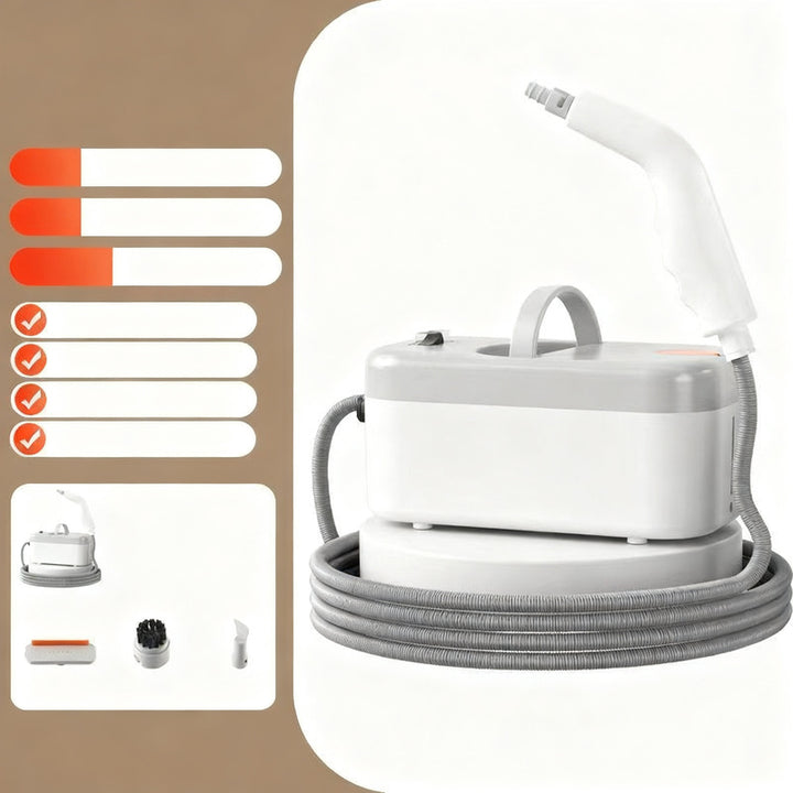 Portable steam cleaner for floors and surfaces