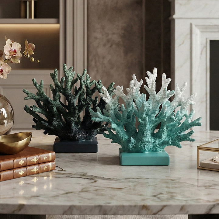 Resin coral figure in Nordic style