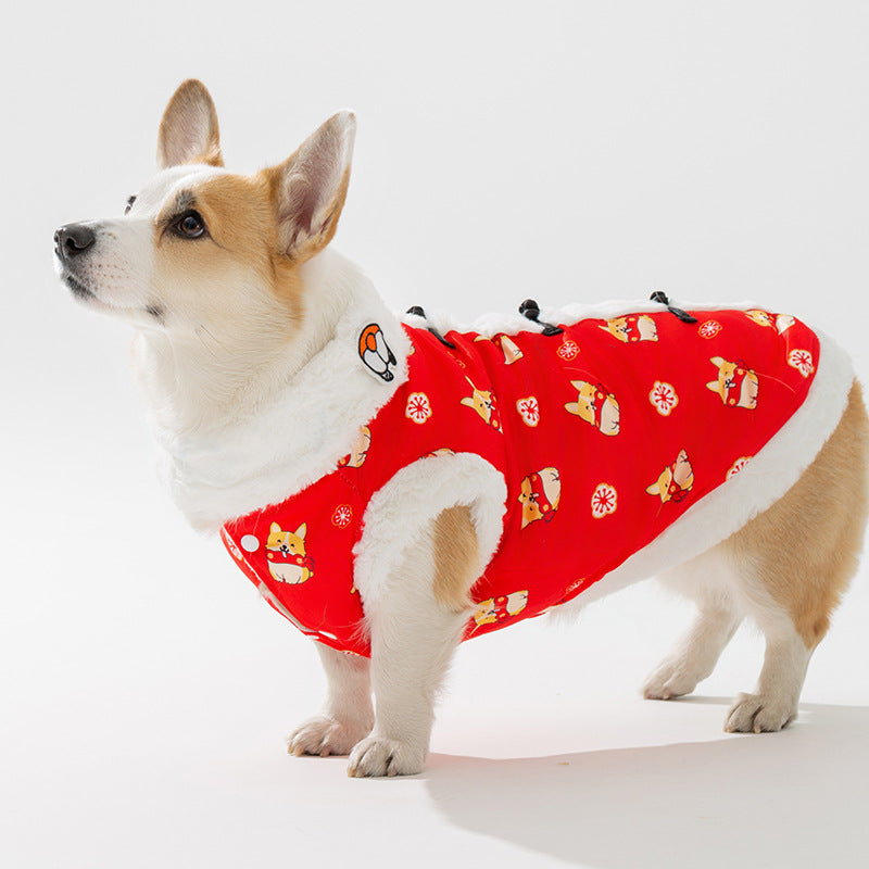 Chinese holiday vest for dogs, silk