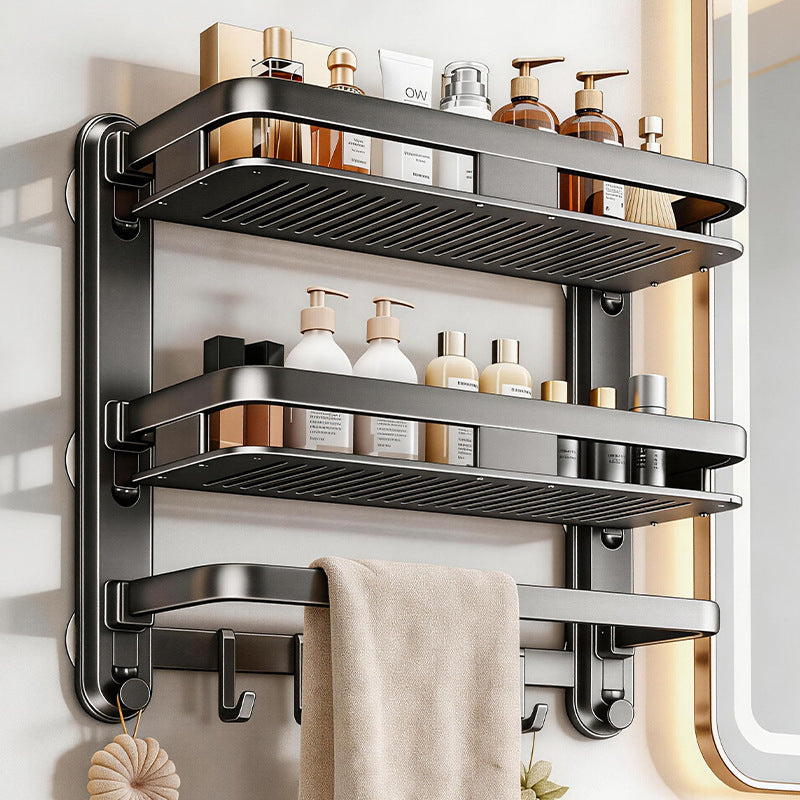 Bathroom shelf with suction cup, multi-layered