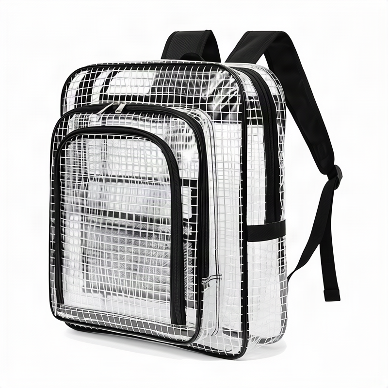 Antistatic PVC backpack, transparent