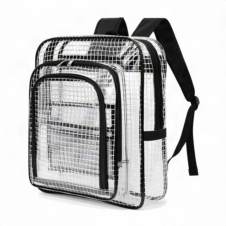 Antistatic PVC backpack, transparent