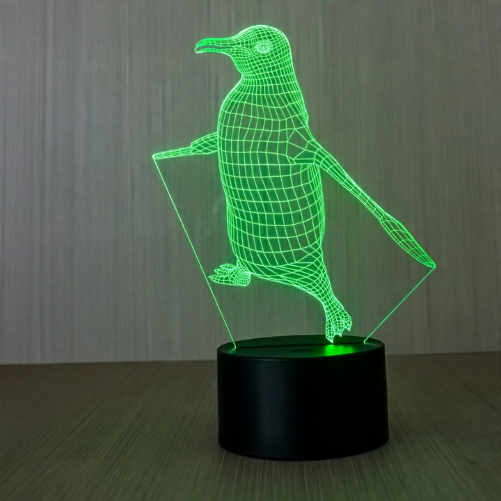 LED Night Light Penguin with Color Change and Touch Control