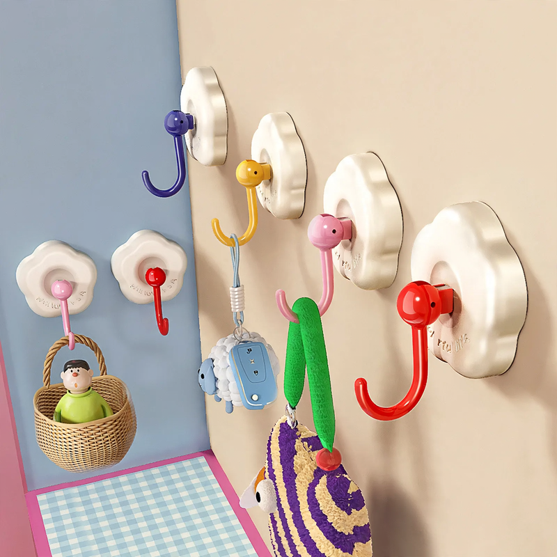 Suction cup hooks for door, kitchen, and bathroom