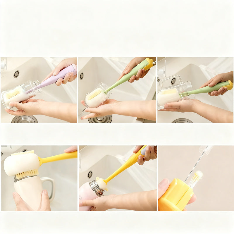 Multipurpose brush for cleaning cups and bottles