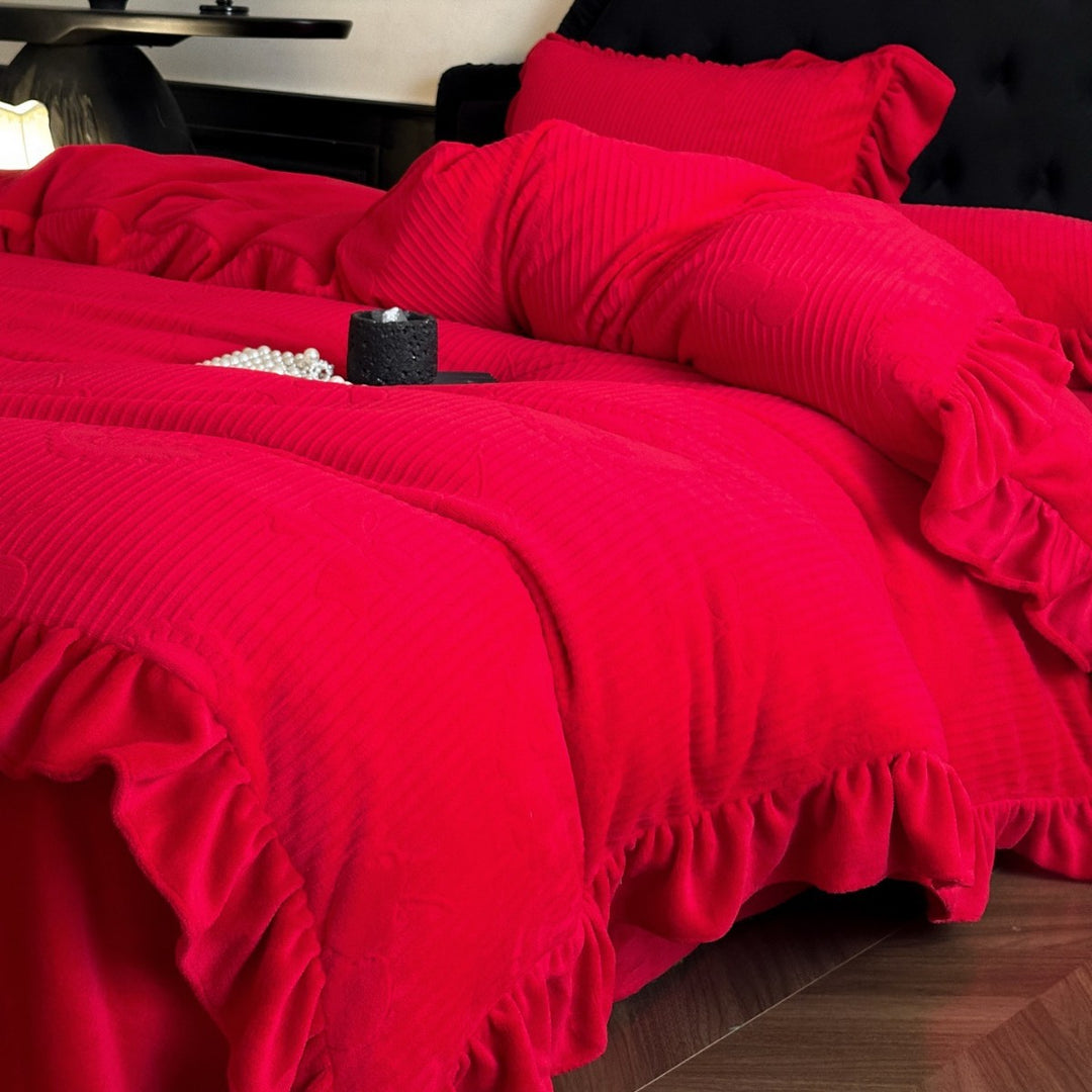 Wedding bedding made of milk fiber, 4-piece