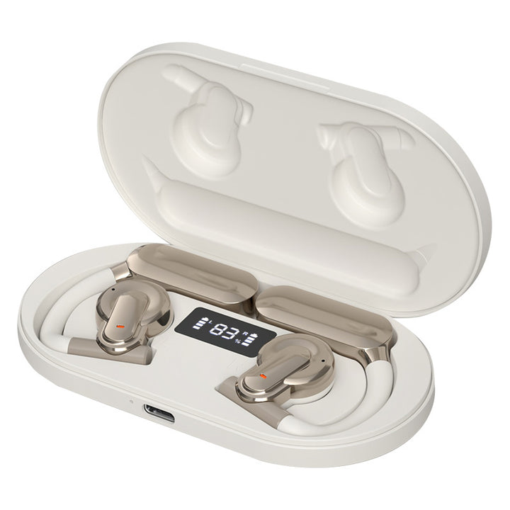 Bone conduction stereo headphones with ear hooks