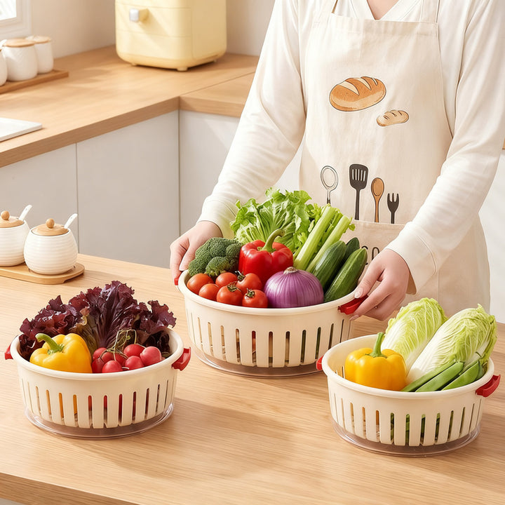 Vegetable washing sieve, two-piece, removable