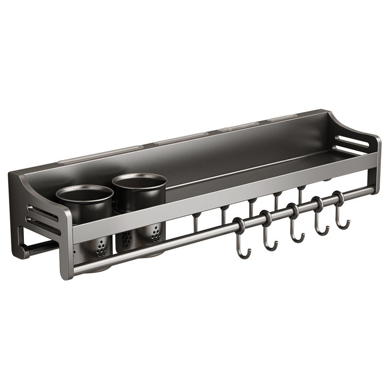 Stainless steel wall shelf with knife holder
