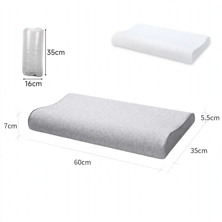 Neck support pillow made of memory foam, wave profile