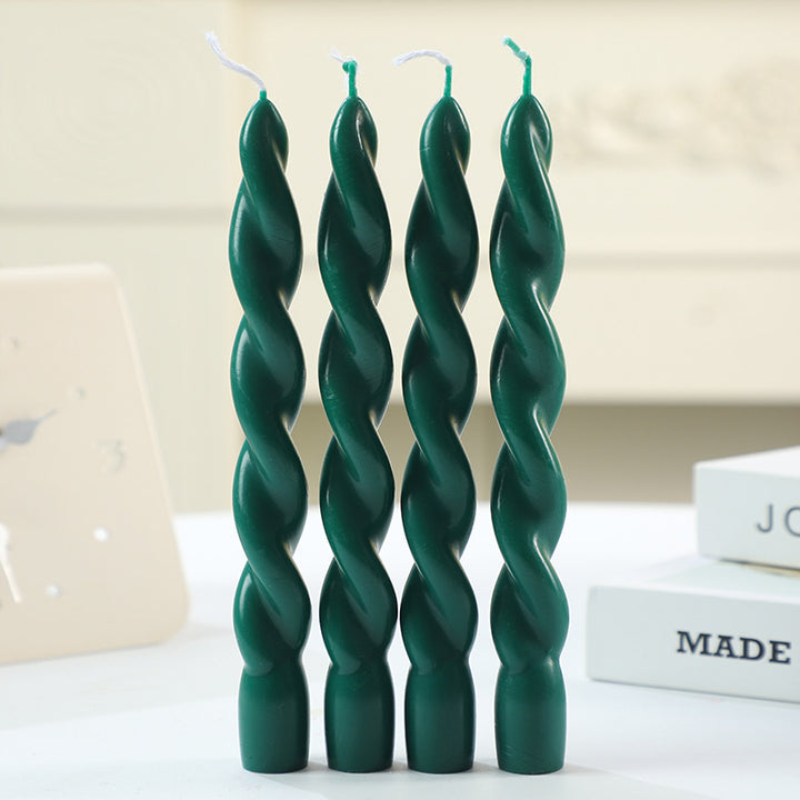 Scented candle in spiral shape made from soy wax