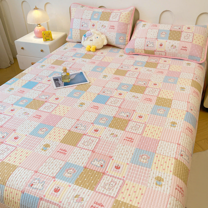 Cotton bedspread with baby fleece, 3-piece