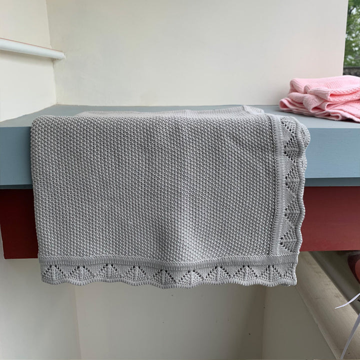 Cotton knitted blanket, 80×100 cm
