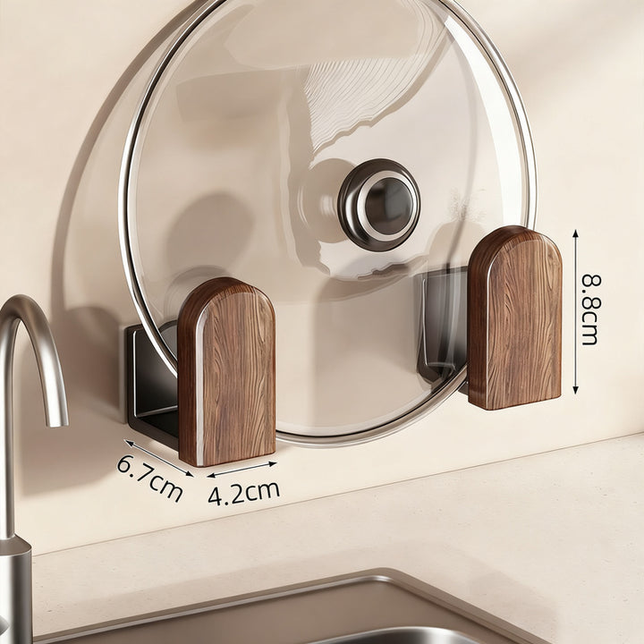 Kitchen shelf walnut look, wall-mounted, no drilling