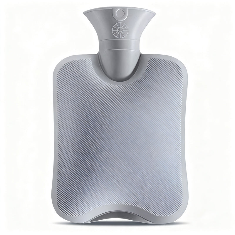 Hot water bottle with plush cover, 1000–2000 ml