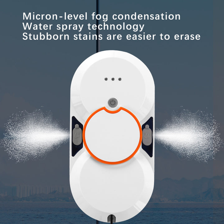 Automatic window cleaning robot with spray system