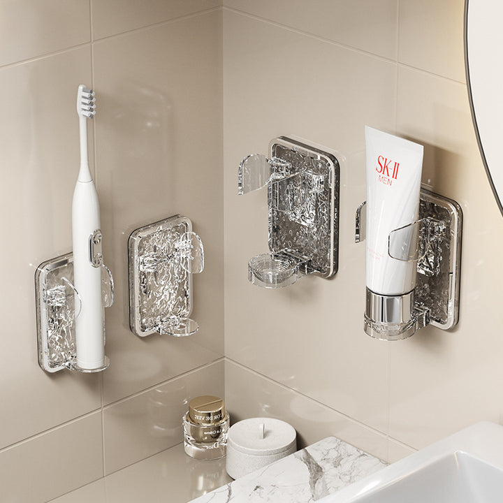 Toothbrush holder, wall-mounted, no drilling