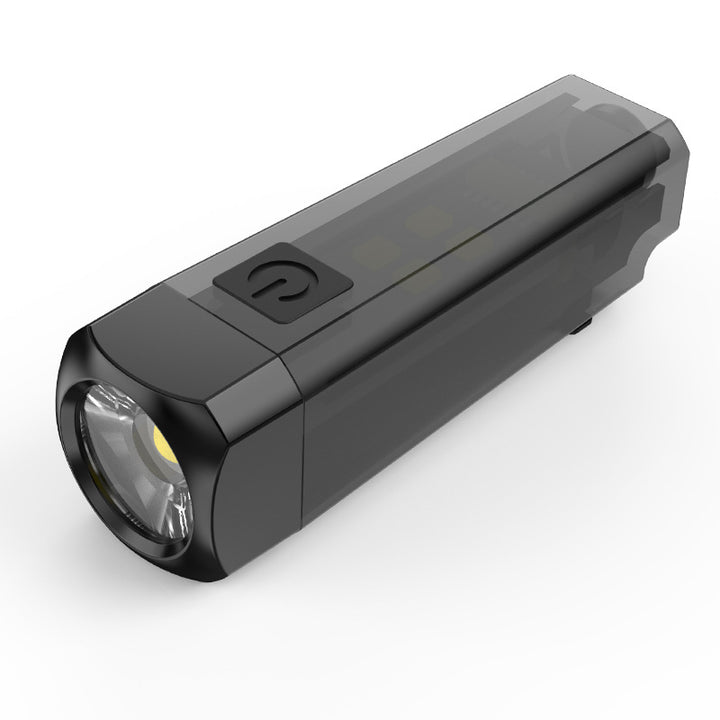 Mini LED flashlight with whistle and USB charging