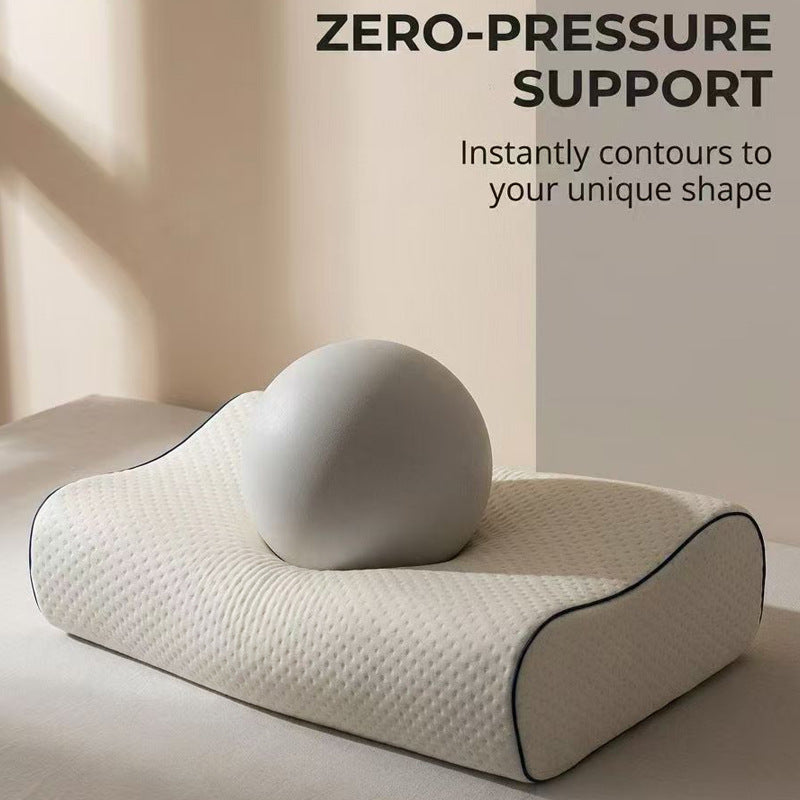 Neck support pillow made of memory foam, wave profile