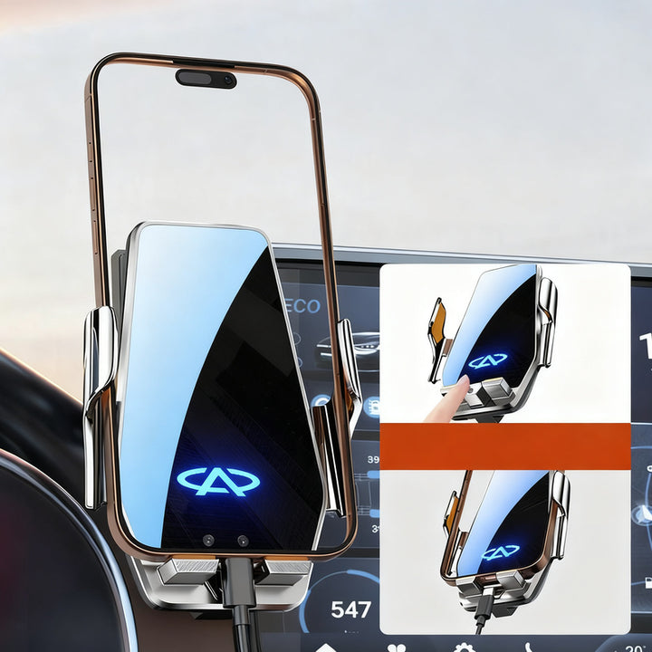 Car phone holder with wireless charging