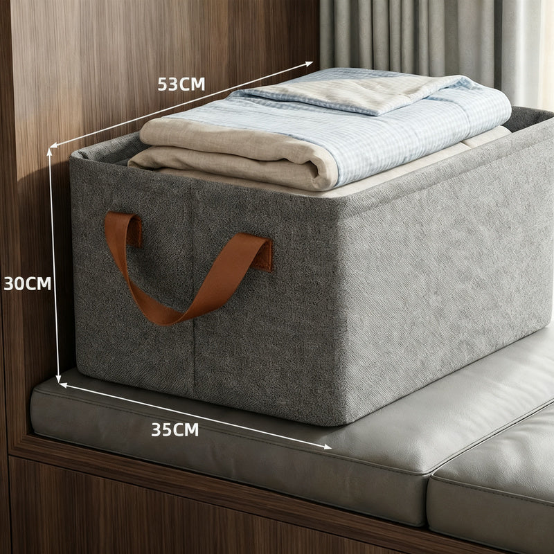 Fabric storage box for clothes, foldable