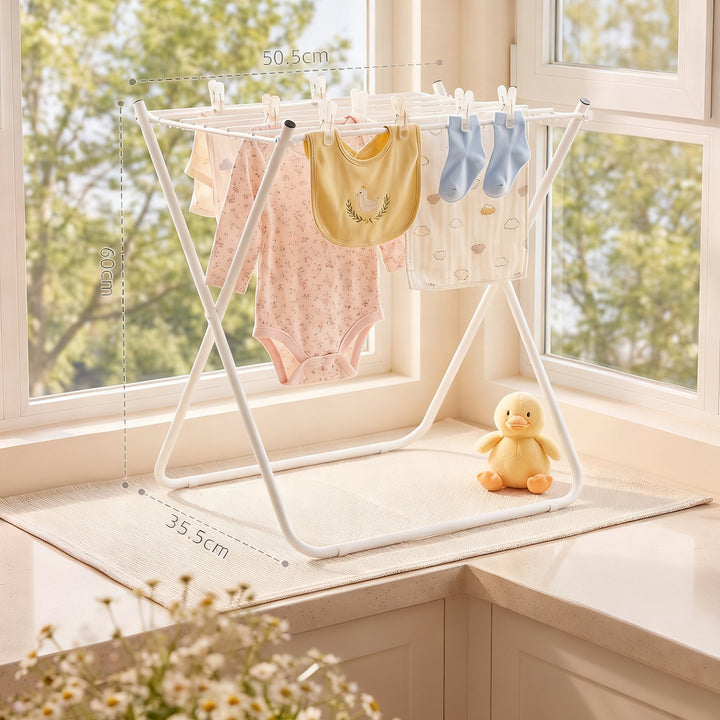 Foldable drying rack, double-layered, for balcony