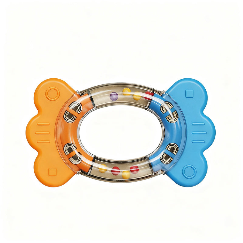 Baby rattle and teething ring, 0–3 years