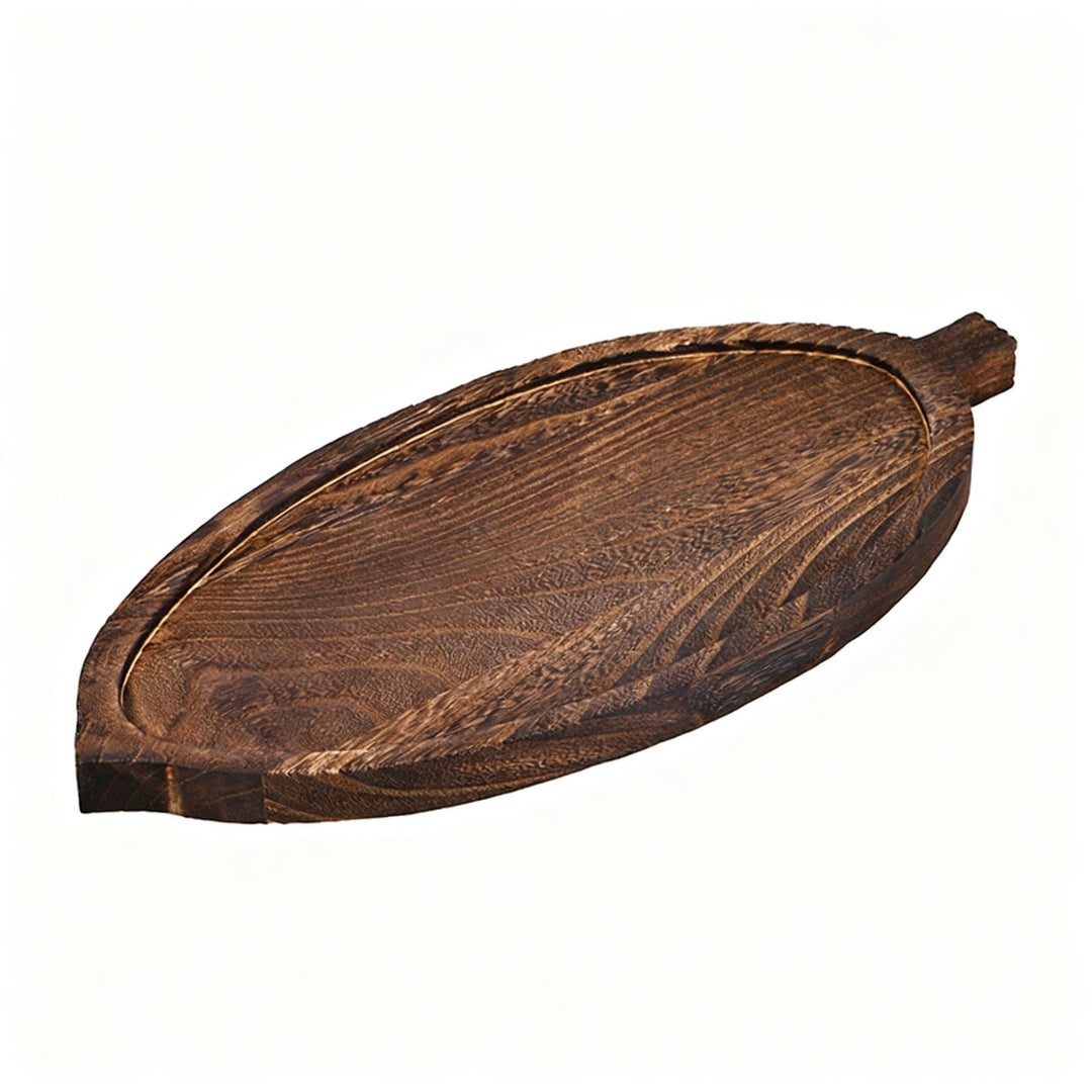 Wood serving tray, leaf shape, neochinese design